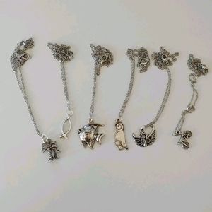 Pewter pendant and necklace asorted